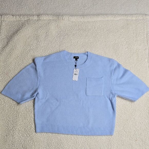 1081 NWT Crew Neck Short Sleeve Chest Pocket Sweater Sz Small - Picture 1 of 5